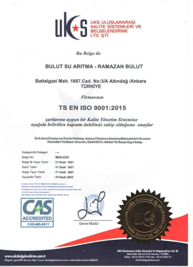 ISO 9001 Kalite Belgesi